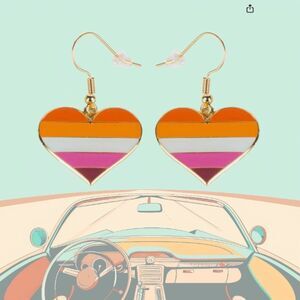 Groovy HEART Earrings With a 60s 70s Vibe